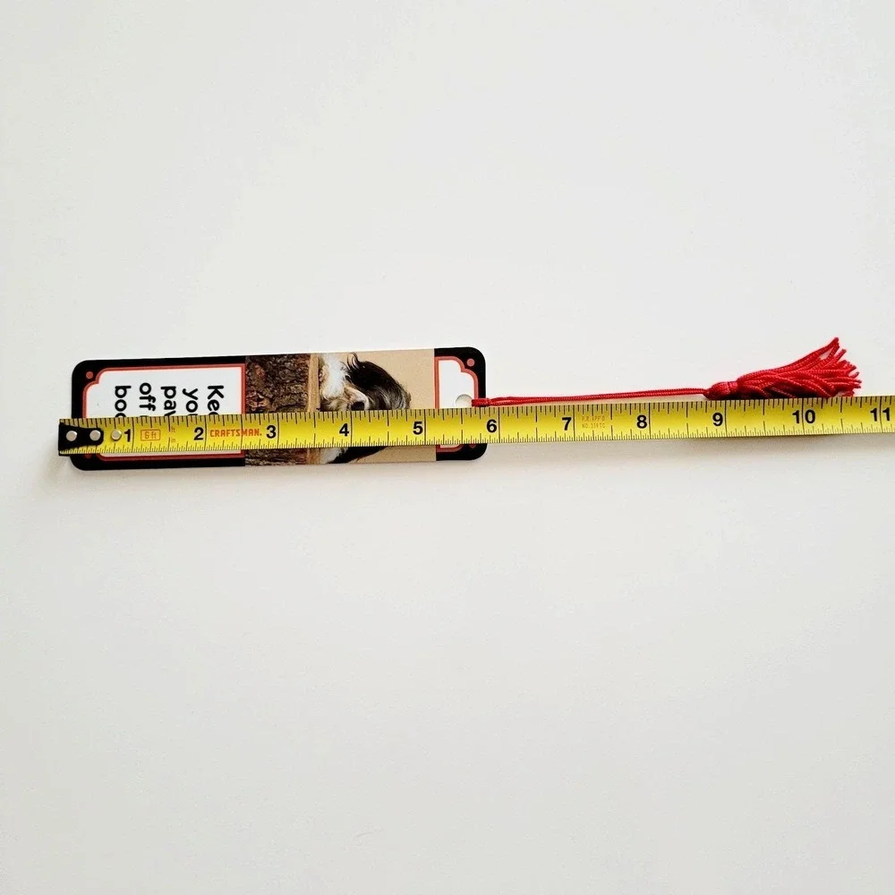 Vintage 90s Tibetan Terrier Bookmark Dog Paws book Tassel 1991 Antioch TBM-08052